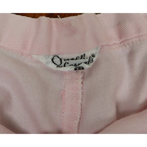 VINTAGE WOMEN'S LIGHT PINK HIGH WAIST COTTON SHORTS - QUEEN CASUALS - SIZE L - Picture 3 of 5